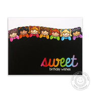 Sunny Studio Stamps Little Angels Sweet Birthday Wishes Birthday Girl Card