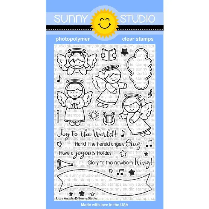 Sunny Studio Stamps Little Angels 4x6 Christmas Photo-Polymer Clear Stamp Set