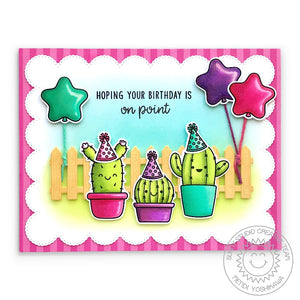 Sunny Studio Hoping Your Birthday Is On Point Punny Cactus Birthday Card (using Looking Sharp 3x4 Clear Stamps)