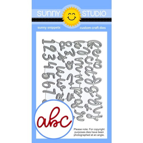 Sunny Studio Stamps Loopy Letter Script Alphabet & Numbers Metal Cutting Die Set
