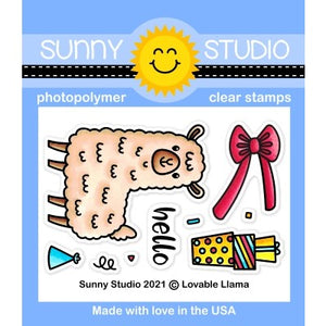 Sunny Studio Stamps Lovable Llama 2x3 Clear Photopolymer Mini Stamp Set