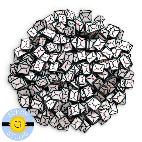 Sunny Studio Stamps Love Letter Clay Confetti Embellishments for shaker cards