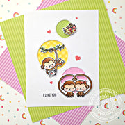 Sunny Studio Stamps Love Monkey I Love You Circle Card
