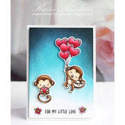 Sunny Studio Stamps Love Monkey Card Heart Balloons Card