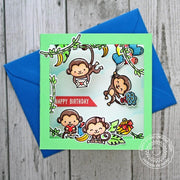Sunny Studio Stamps Love Monkey Pop-up Shadow Box Card