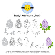 Sunny Studio Stamps Layered Lovely Lilacs Clear Photopolymer Stamp Layering Guide