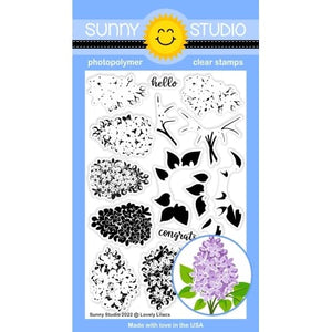 Sunny Studio Stamps Lovely Lilacs Layering Layered Clear Photopolymer Stamp Set for Spring & Summer
