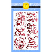 Sunny Studio Stamps Lovey Dovey 4x6 Clear Photopolymer Love Themed Sentiment Greetings Stamp Set