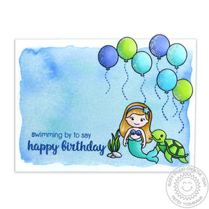 Sunny Studio Stamps Magical Mermaids Happy Birthday Balloons Card