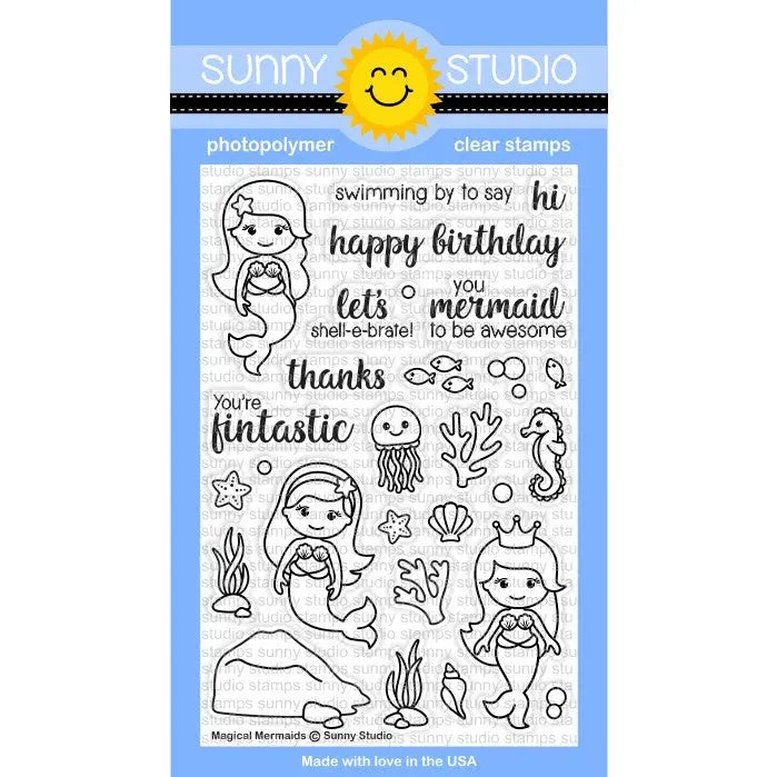 Sunny Studio 4x6 Photopolymer Clear Magical Mermaids Stamps - Sunny Studio  Stamps