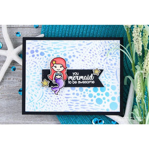 Sunny Studio Stamps Magical Mermaids Stencil Background Card