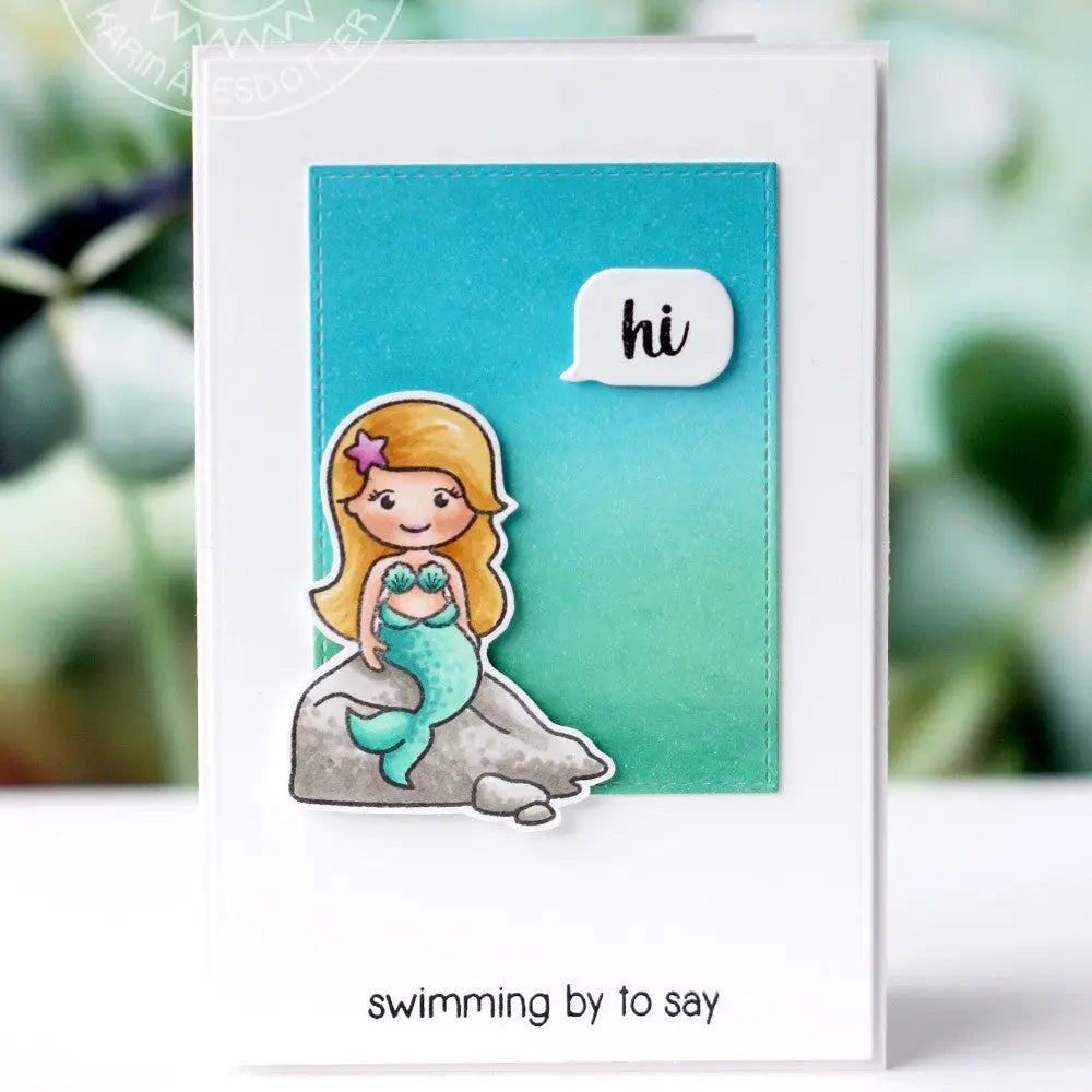 Sunny Studio Magical Mermaids Mermaid on Rock Hi Card