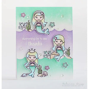 Sunny Studio Stamps Lavender & Aqua Magical Mermaid Card