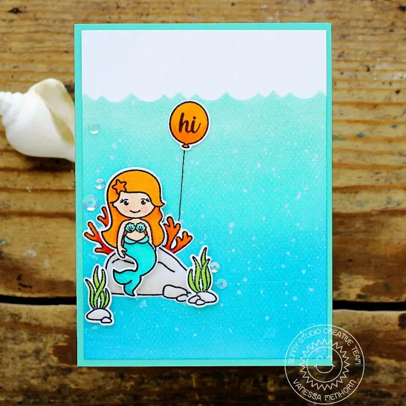 Sunny Studio Stamps Magical Mermaids Hi Balloon Card
