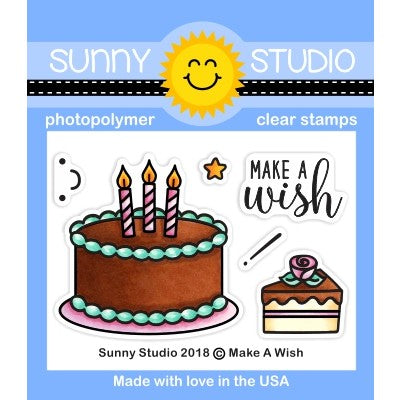 Sunny Studio Stamps Make A Wish Birthday Cake 2x3 Clear Photo-Polymer Stamp Set