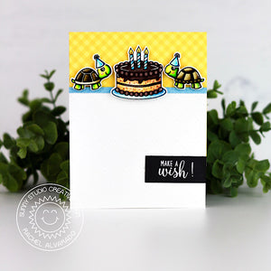 Sunny Studio Stamps Make A Wish Turtle & Birthday Cake card by Rachel