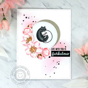 Sunny Studio Life With You is Furbulous Punny Cat Valentine's Day Card (using Meow & Furever 4x6 Clear Stamps)
