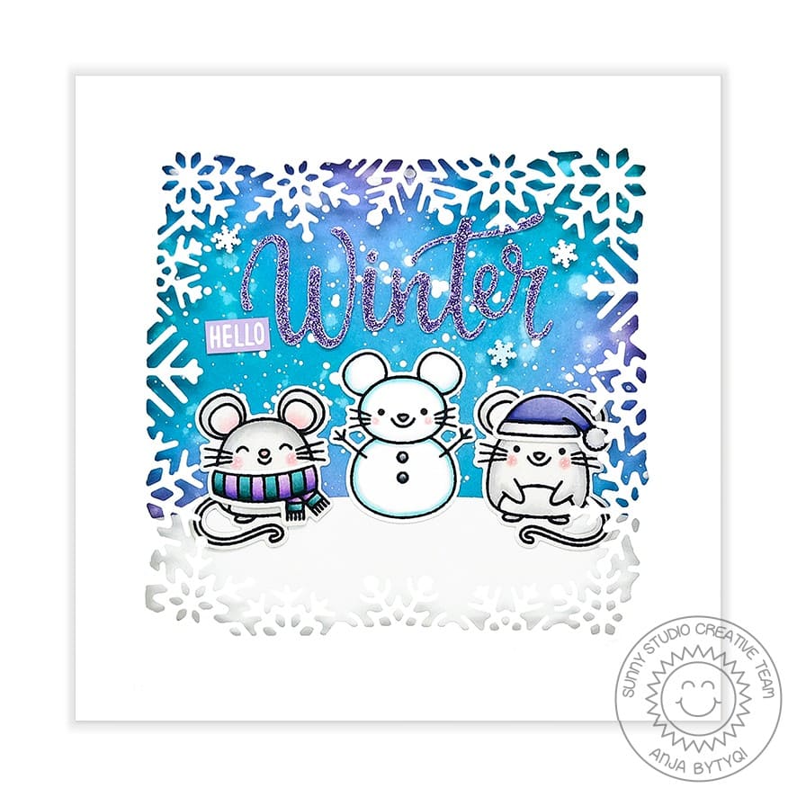 Sunny Studio Stamps Snowflake Circle Frame Sunny Snippets Dies