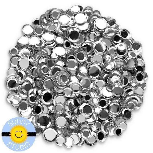Sunny Studio Stamps Metallic Silver Foil Confetti Mix with 4mm, 5mm & 6mm