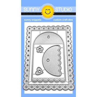 Sunny Studio Stamps Mini Mat & Tag 2 Stitched Scalloped Rectangle Metal Cutting Dies