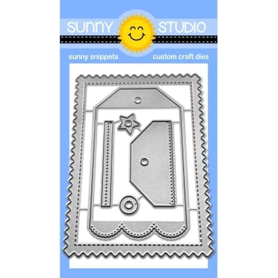 Sunny Studio Stamps Mini Mat & Tag 4 Stitched Ric Rac Zig Zag Rectangle Metal Cutting Dies