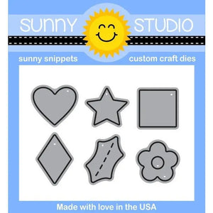 Sunny Studio Stamps Mini Basic Shape Dies (with heart, star, square, diamond, holly & flower)