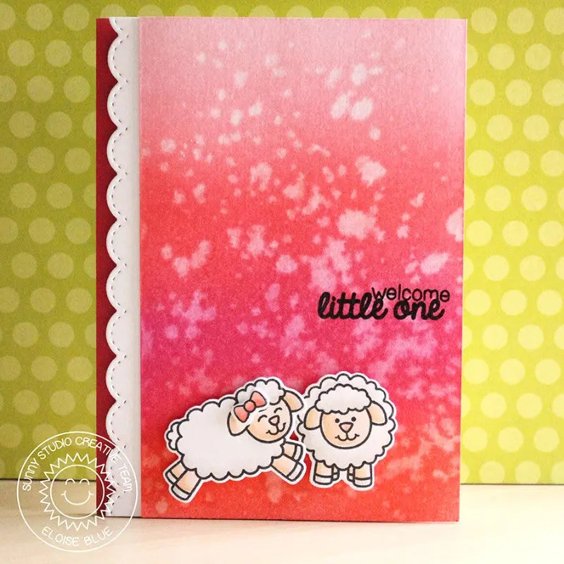 Sunny Studio Stamps Missing Ewe Little One Pink Baby Girl Card