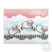 Sunny Studio Stamps: Missing Ewe Counting Sheep Baby Card by Mendi Yoshikawa