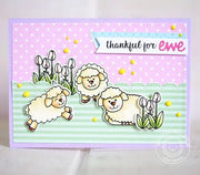 Sunny Studio Stamps Missing Ewe Spring Sheep & Tulips Thankful for You Card