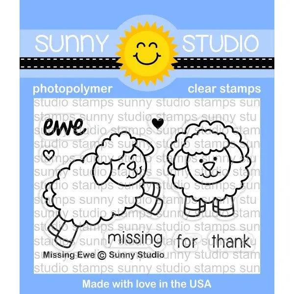 Sunny Studio Stamps Missing Ewe 2x3 Sheep Photopolymer Clear Stamp Set