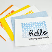 Sunny Studio Stamps Clean and Simple Embossed Handmade Card Set by Angelica (using Moroccan Circles 6x6 Embossing Folder)