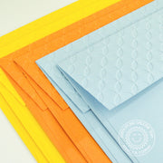 Sunny Studio Stamps Embossed Envelope Set by Angelica (using Moroccan Circles 6x6 Embossing Folder)