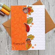 Sunny Studio Stamps Embossed Fall Leaves Handmade Card by Vanessa Menhorn (using Moroccan 