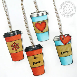 Sunny Studio Stamps Mug Hugs Coffee Cup Holiday Gift Tags