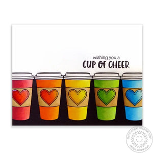 Sunny Studio Stamps Mug Hugs Rainbow Coffee Cup of Cheer Card