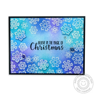 Sunny Studio Stamps Mug Hugs Magic of Christmas Blue & Turquoise Snowflake Card