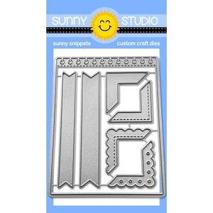 Sunny Studio Stamps Notebook Photo Corners & Sentiment Strips Metal Cutting Dies SSDIE-309
