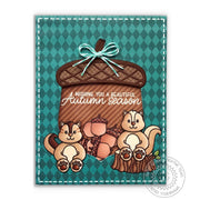 Sunny Studio Stamps Acorn Shaker Card (using Preppy Prints and Dots & Stripes Jewel Tones 6x6 Patterned Paper)