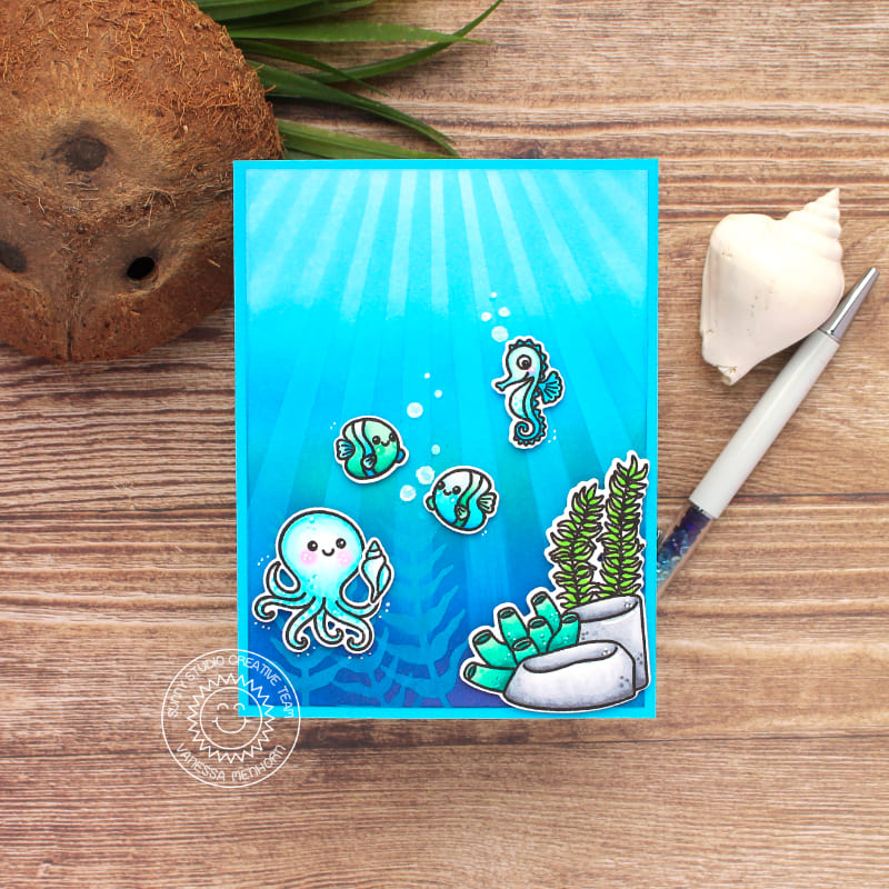 Seaside Trio Rubber Stamp Set With Ink Pads Beach Stamps Ice Cream Stamp Kids  Stamp Set Children's Stamps Coastal Stamps 