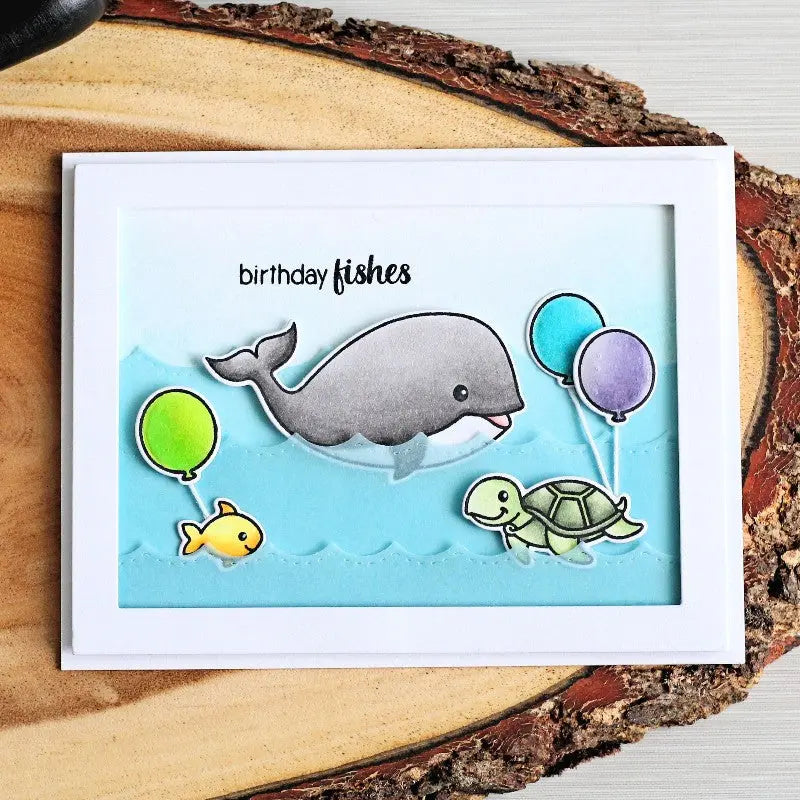 Sunny Studio Stamps Oceans of Joy Birthday Fishes Card