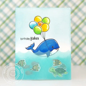 Sunny Studio Stamps Oceans of Joy Whale with Balloons Birthday Card