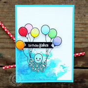 Sunny Studio Stamps A Bird's Life Oceans of Joy Octopus with Balloons Birthday Card