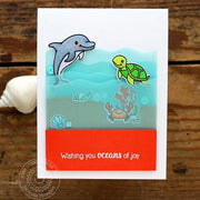 Sunny Studio Stamps Oceans of Joy Vellum Waves Card