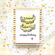 Sunny Studio Snappy Birthday Punny Alligator Crocodile Card (using Outback Critters 4x6 Clear Stamps)