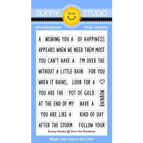Sunny Studio Stamps Over The Rainbow Spring Sentiment 3x4 Clear Photo-Polymer Stamp Set