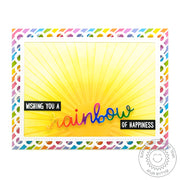 Sunny Studio Stamps Rainbow of Happiness card using Sunburst Embossing Folder