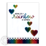 Sunny Studio Stamps Metallic Foil Rainbow of Happiness Heart Card