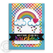Sunny Studio Stamps Look For A Rainbow Card (using Rainbow Word Cutting die)