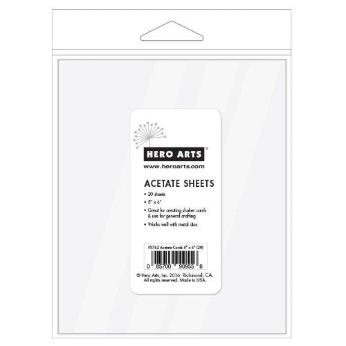 Hero Arts (20) 5" x 6" Acetate Sheets ~ Perfect for Shaker Cards & Card Windows