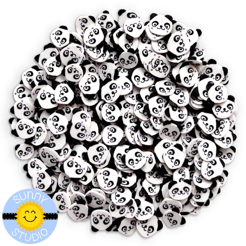 Sunny Studio Stamps Panda Bear Face Confetti Clay Sprinkles Embellishments SSEMB-133